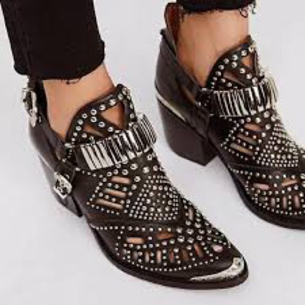 Jeffrey Campbell Calhoun boots western black 6 NEW - Picture 2 of 6